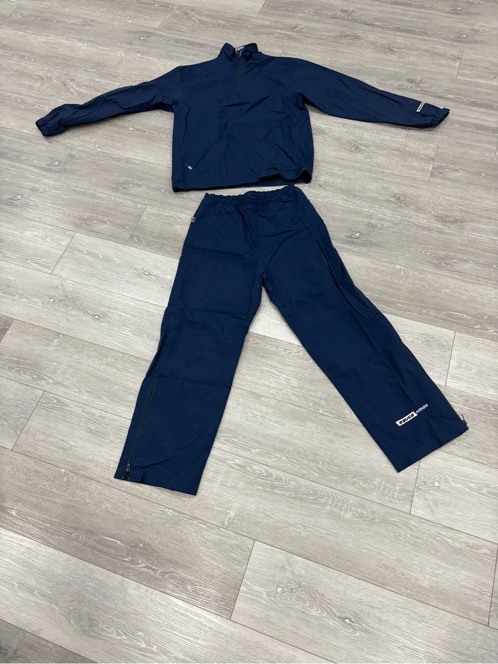 Bauer Kids Navy Blue Track Jacket and Pants Set